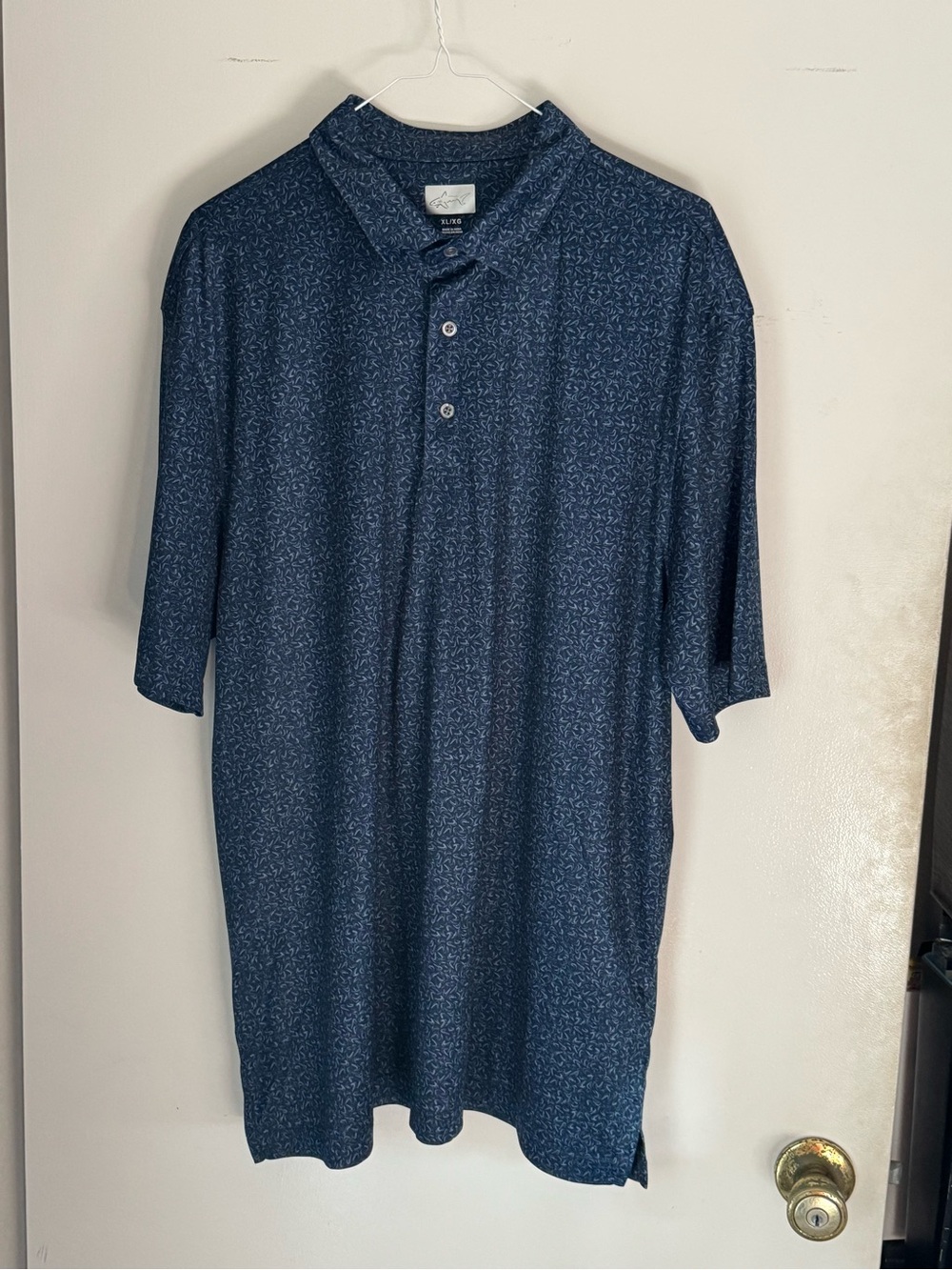 Greg Norman Collection Men’s Navy Micro-Print Polo